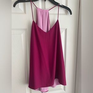Reversible fuchsia and lilac flowy tank top, size small from Express.